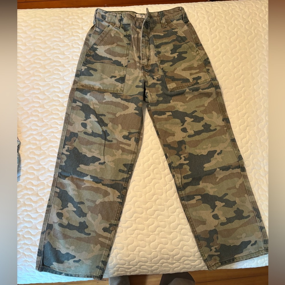 Free People Camouflage Cargo Pants